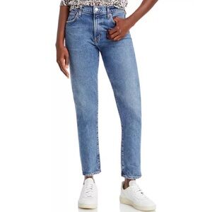 AGOLDE Toni mid rise straight blue jeans, size 32